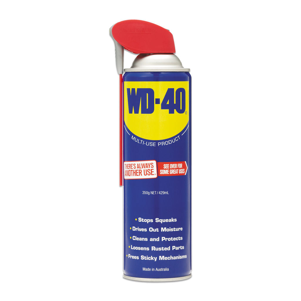 WD-40 350G Aerosol Smart Straw can with attached flip-up straw, SKU ADV7873