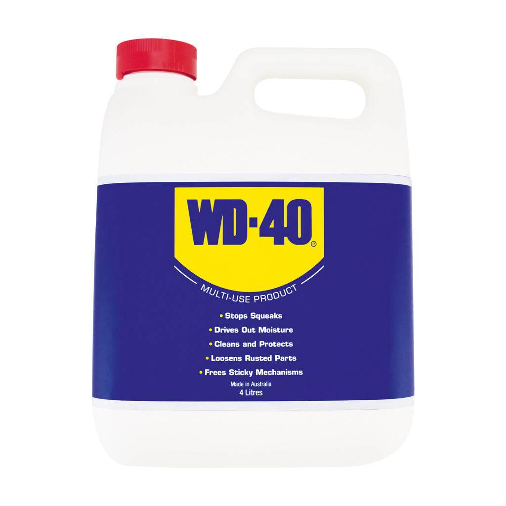 WD-40 4L Liquid bulk container, SKU ADV7875, multi-purpose lubricant bottle with WD-40 branding
