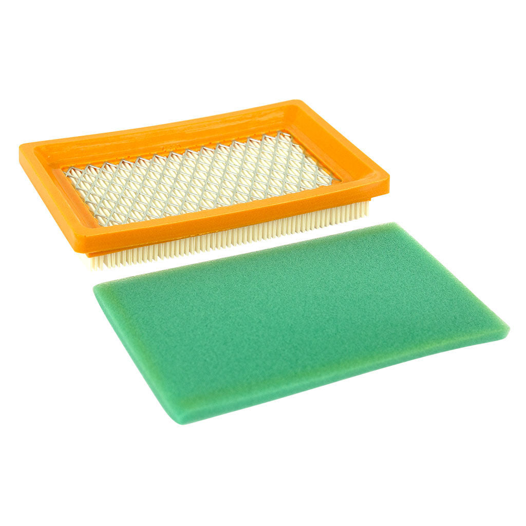 Kohler replacement panel air filter and foam pre-filter set, SKU AIR8469, 143 mm x 87 mm x 24 mm