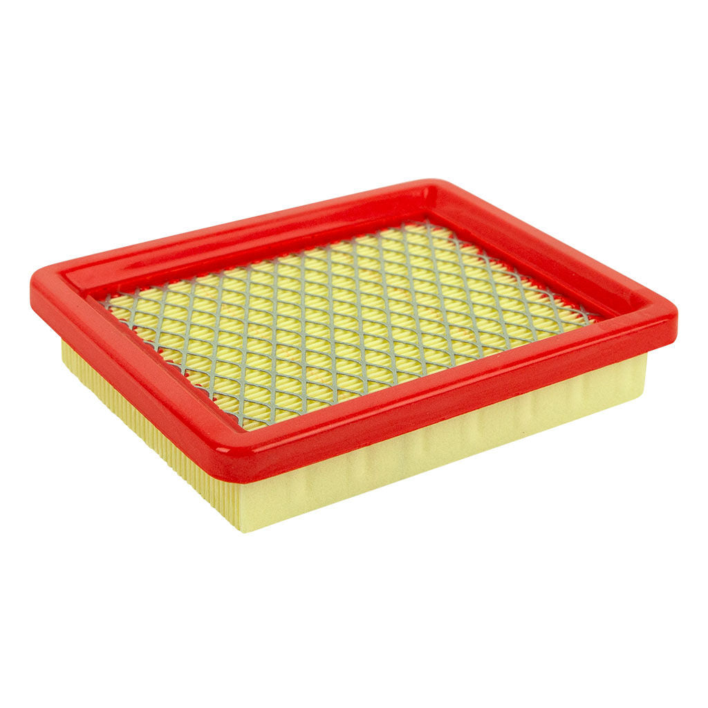 Rectangular paper panel air filter for Rover and Powermore engines, SKU AIR8547, 125 mm by 100 mm by 25.4 mm.