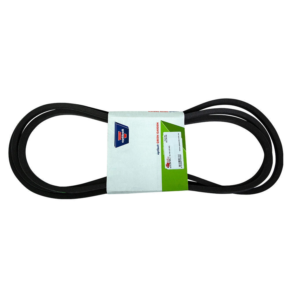Black 5/8 inch wide Kevlar V-belt cutter deck belt for Worldlawn mowers, SKU BEL69148, shown coiled
