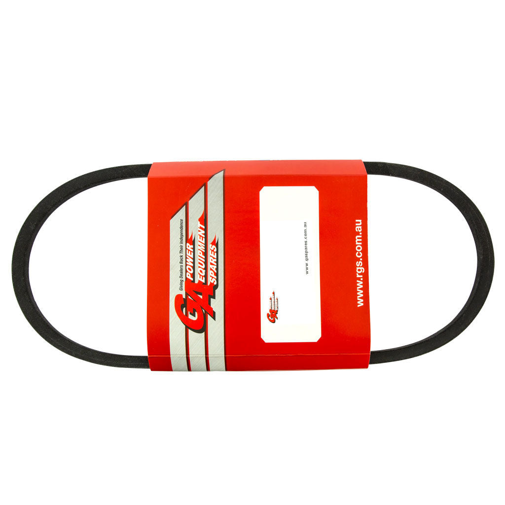Black B section V-belt, 5/8 inch wide, coiled, product BELB34 VEE BELT B34