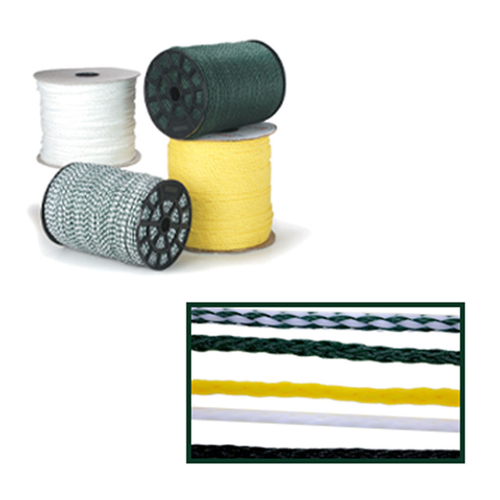 Roll of R&R 1/4 inch poly braided rope, 1000 foot length, SKU BG287GW