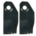 Victa 3-3/4 inch domestic mulch blade pair, SKU BLD5882, showing high flute swing back blades with domed offset bolt holes