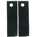 Pair of Honda 6 inch low fluted mower blades with offset bolt holes, SKU BLD6335, in skin pack
