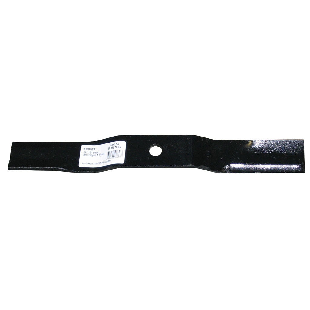 Kubota / International 16-1/2 inch right hand stepped and fluted bar blade with round centre hole, SKU BLR2706S
