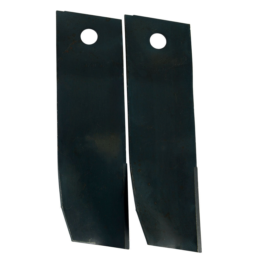 Greenfield 7-5/16 inch left hand swing back mower blade set, SKU BLS2602, skin packed for display