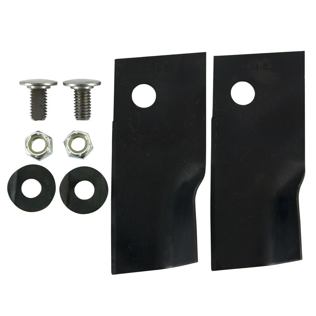 Talon swing back blade and bolt set BNC6374 skin packed for display, showing one pair of 95mm blades with mounting bolts