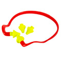 GA one piece banded ear plugs with connecting band, SKU BRG6888, shown in red and black