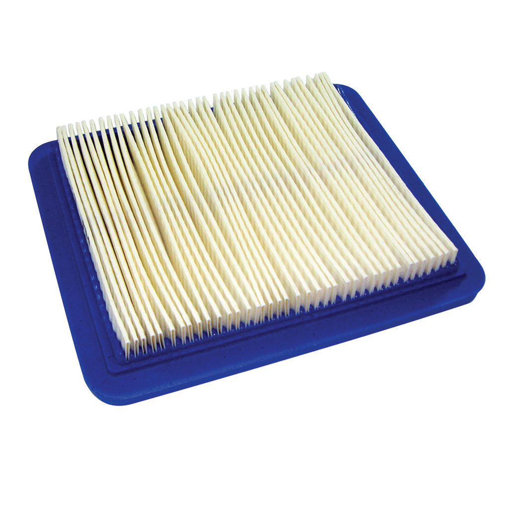Genuine Briggs &amp; Stratton panel air filter BRI491588S, rectangular pleated paper element, 133 mm x 114 mm x 19 mm
