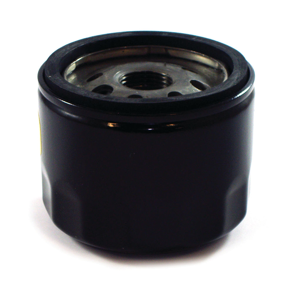 Genuine Briggs & Stratton short-type oil filter, SKU BRI492932S, showing cylindrical canister and rubber sealing ring