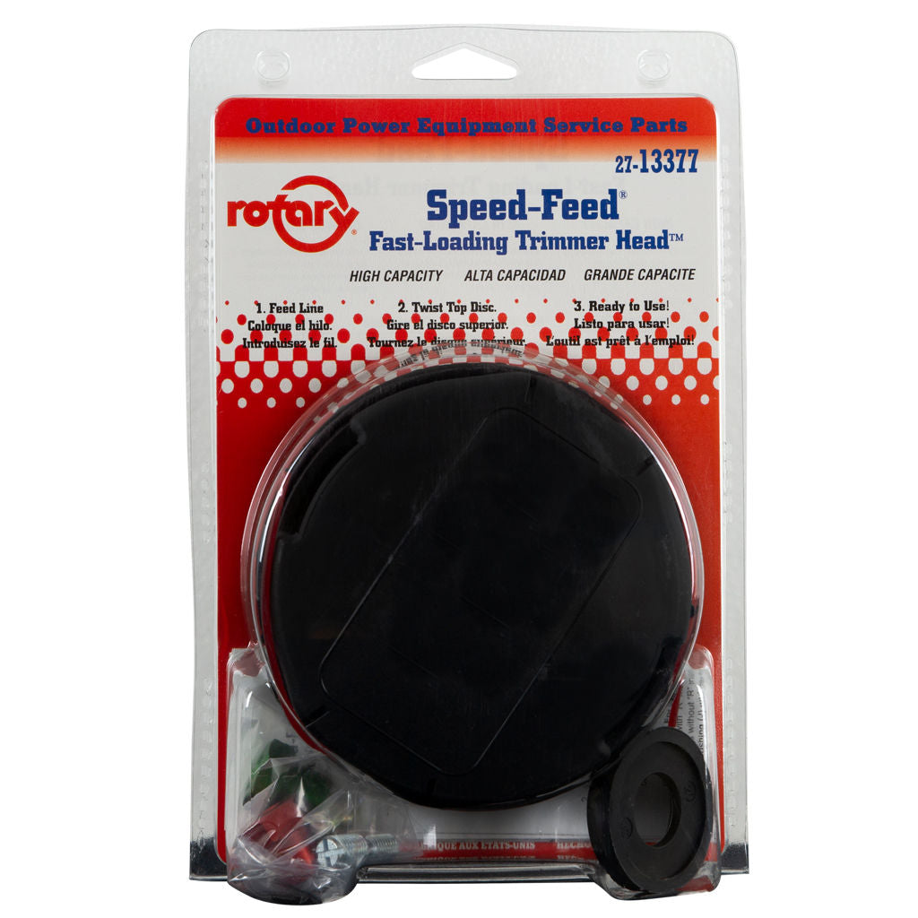 Speed Feed 450 large nylon trimmer head with eyelets and spool, SKU BRN7846, 114mm diameter