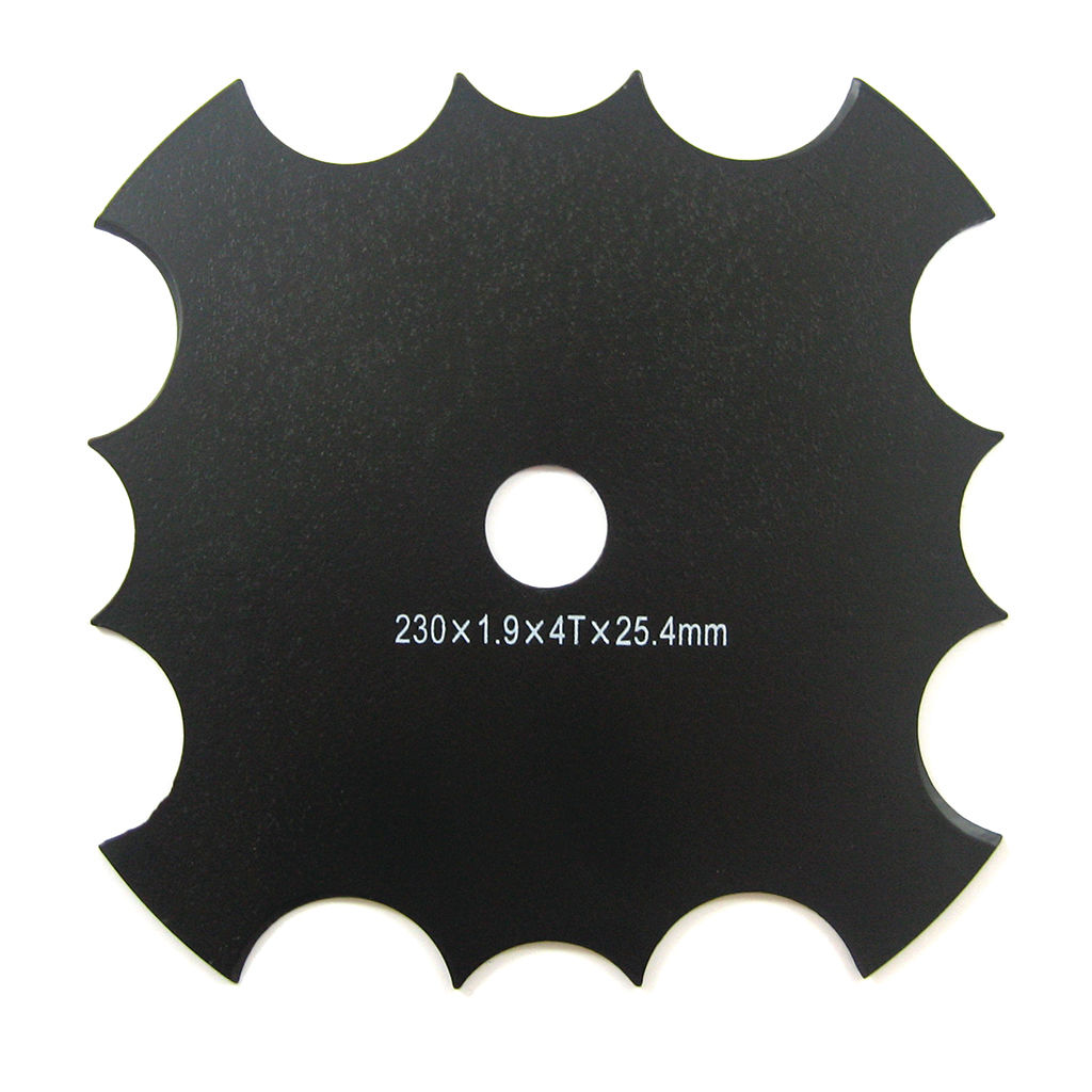 Ripsnort 9 inch scalloped steel brushcutter blade with 25.4mm centre hole, SKU BRS2344