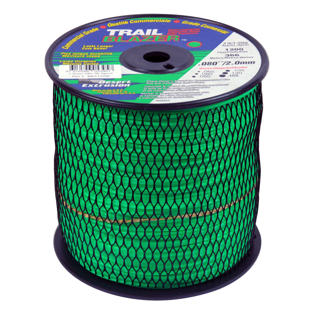 Trail Blazer round trimmer line spool, .080 inch 2.00mm, 1.35kg, SKU BRT1394P