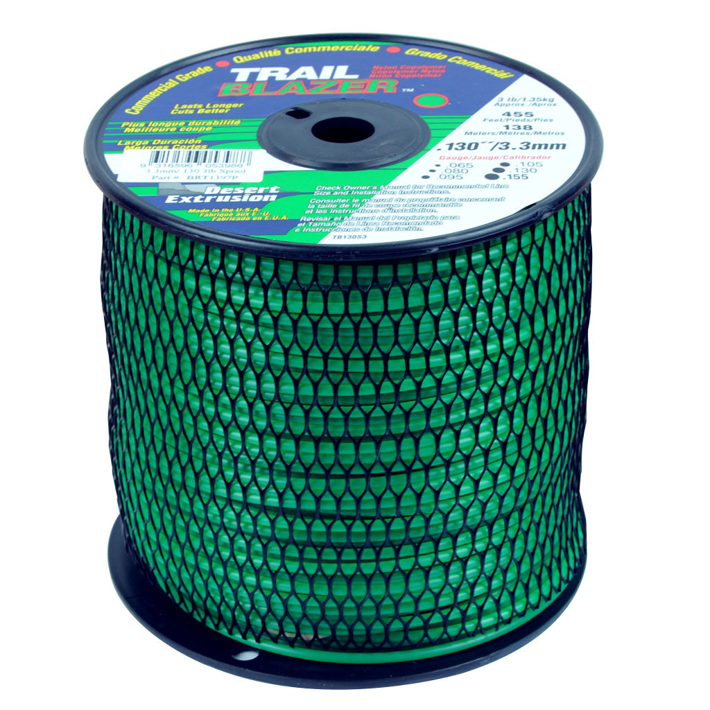 Spool of Trail Blazer round trimmer line, .130 inch / 3.30mm diameter, 158m, SKU BRT1397P