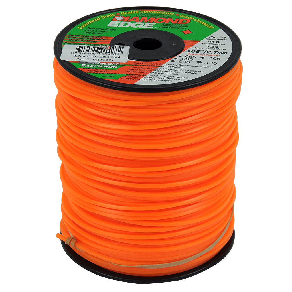 Diamond Edge square trimmer line .105 inch 2.70mm on a 1kg spool, SKU BRT5274