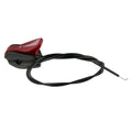 Universal plastic throttle control cable with control lever, SKU CAC5258, coiled with inner wire and fittings visible