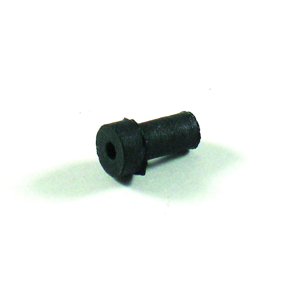 Victa long type rubber cut out plug CAM534 for LM and G4 carburettors, shown as a small black rubber plug
