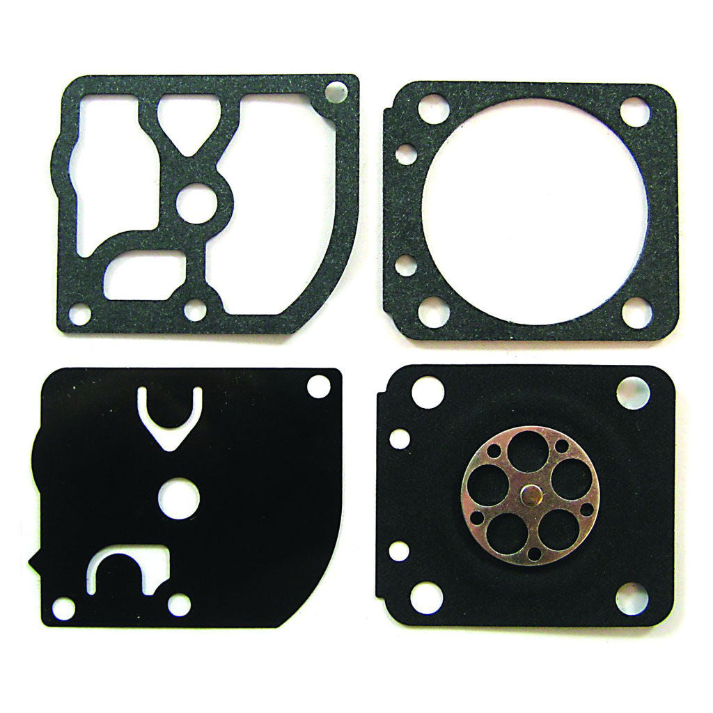 Non-genuine ZAMA GND-50 diaphragm and gasket set, SKU CAS8220, showing carburettor diaphragms and gaskets