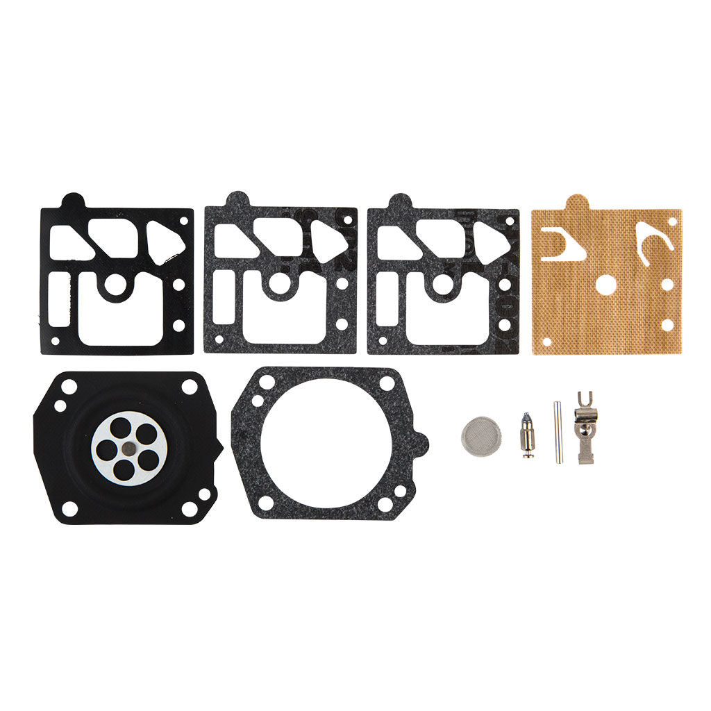 Walbro K10-HD carburettor repair kit CAS8704 with gaskets and diaphragms laid out