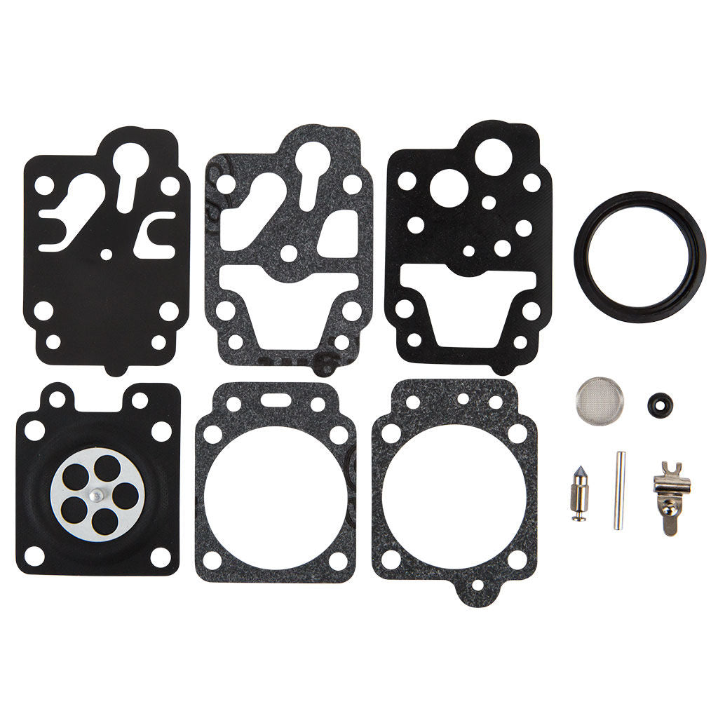 Non-genuine Walbro K20-WYJ carburettor repair kit, SKU CAS8708, showing gaskets and diaphragms