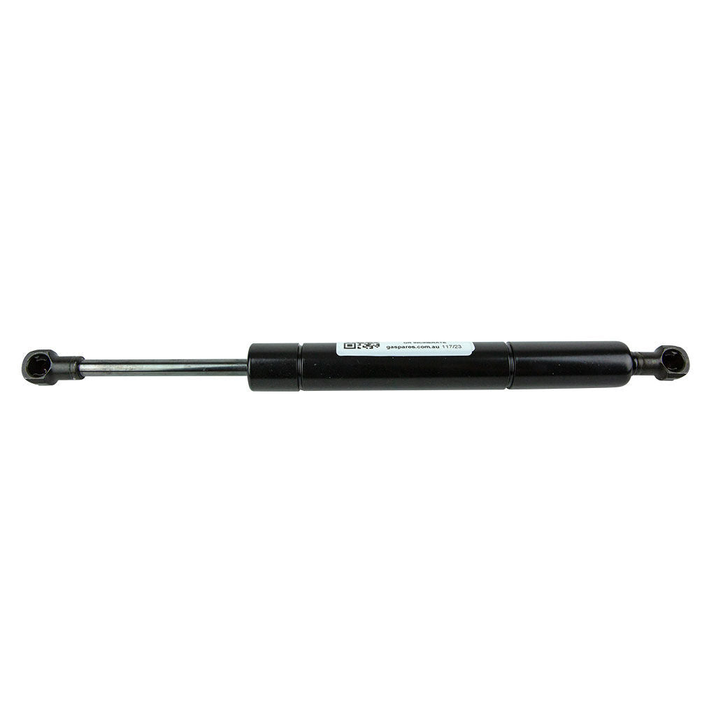 Non-genuine John Deere steering damper CHD8613 with two 10 mm ball socket connectors and steel bands