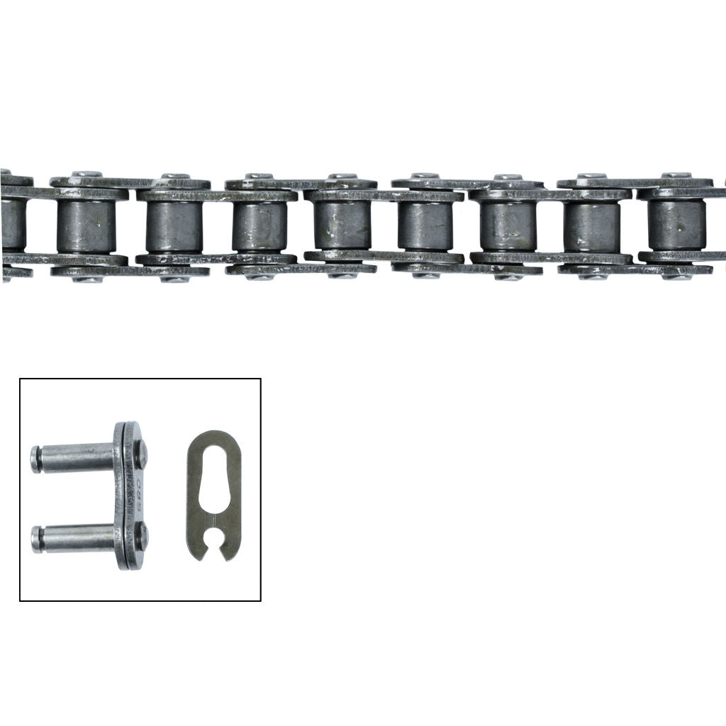 CHM1417 #40 roller drive chain 1/2 inch x 5/16 inch with 72 pins and joiner for ride-on mower final drive