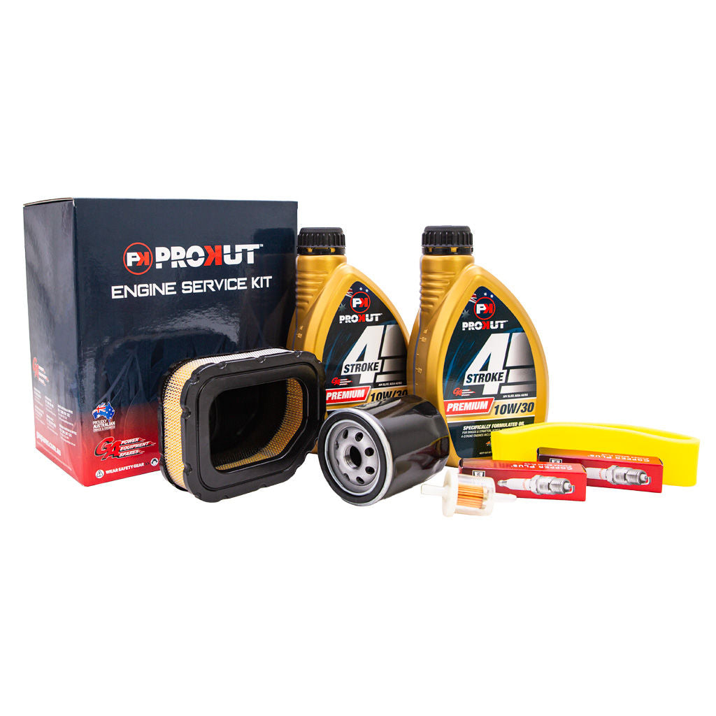 ESK8633 Kohler Courage Twin engine service kit with air filter, fuel filter, oil filter, engine oil and spark plugs