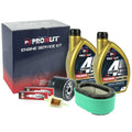 ESK8635 Kohler engine service kit showing 3 inch high air filter, pre-filter, fuel filter, oil filter, oil bottles and spark