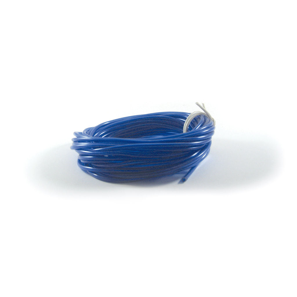 Roll of blue transparent plastic brushcutter fuel line, 3mm ID x 5mm OD, 10m length, SKU FPL1427