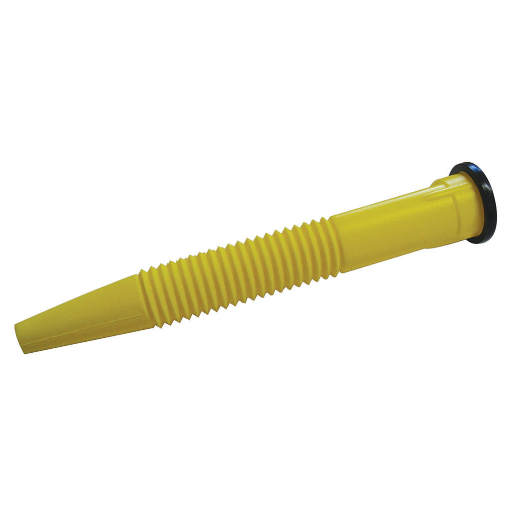 Scepter flexible plastic pouring spout for fuel containers, SKU FUE5742, shown as a single replacement spout