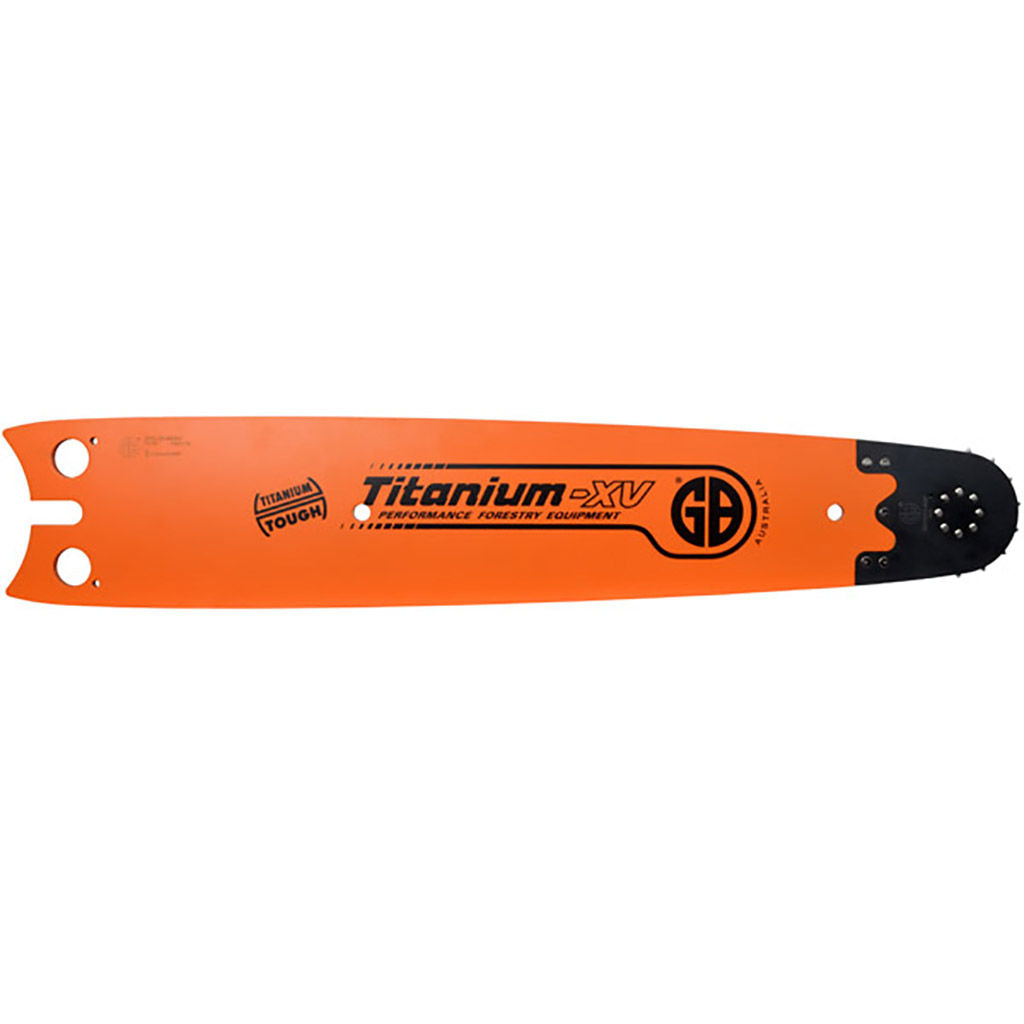 HARVESTER 27 inch replaceable nose Titanium XV chainsaw guide bar, .404 pitch .080 gauge, SKU GBFJPS27-80XV