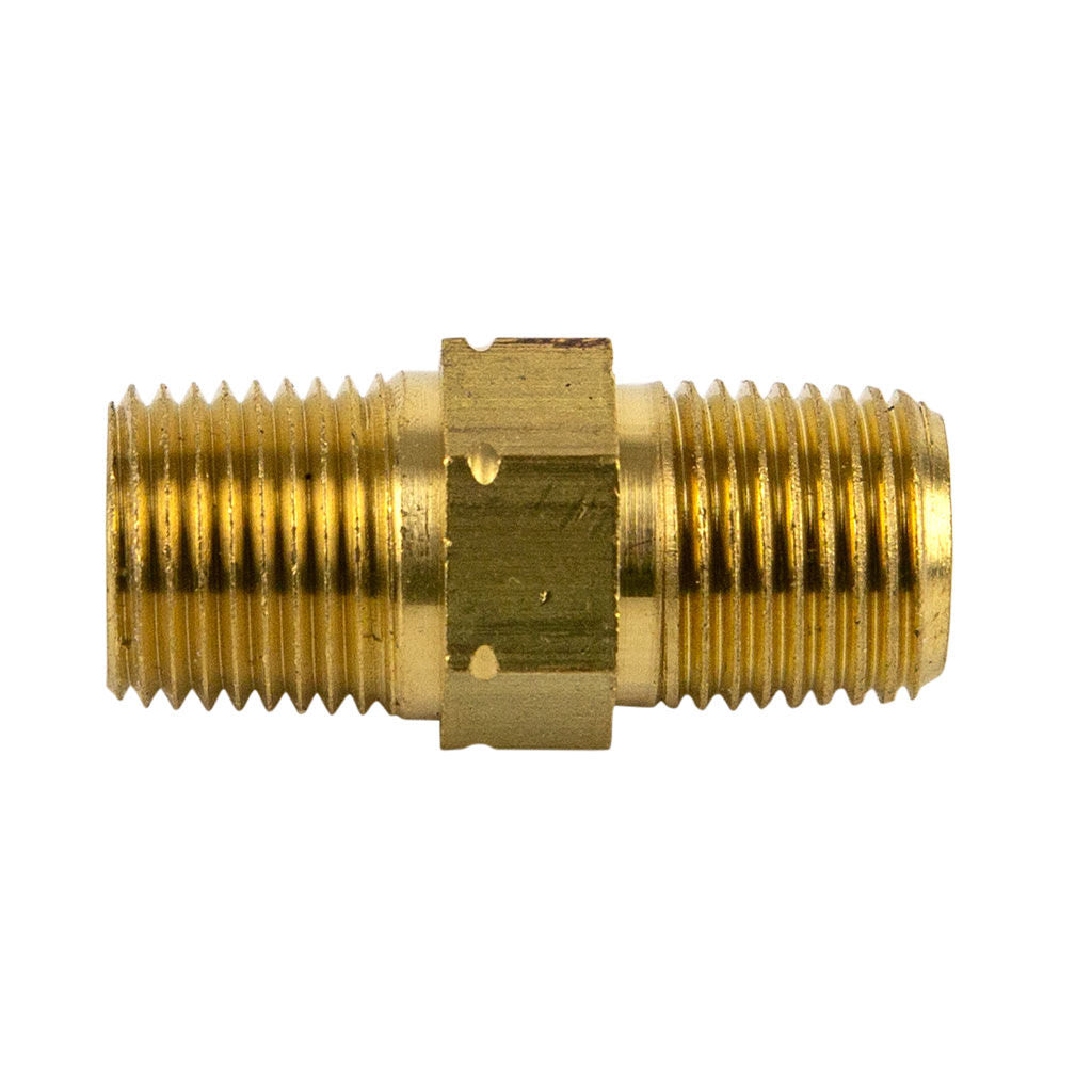 KAWP100089 air filter minder gauge adapter with 1/8″ NPT thread, 25 mm long, shown as a small metal fitting