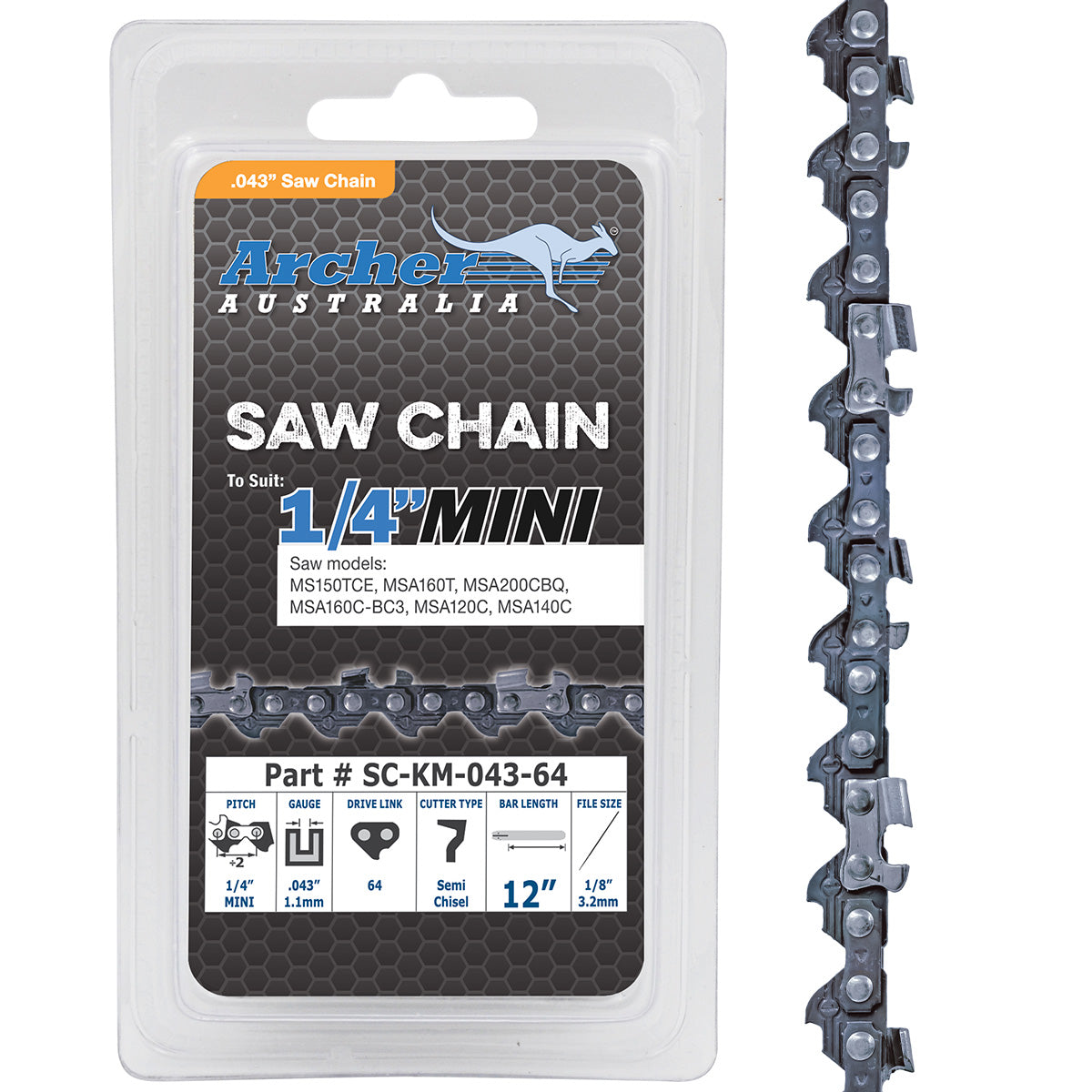 Chain Loop Semi Chisel - 1/4 Mini, .043, 56DL By Jakmax - 043-56DL - featured image