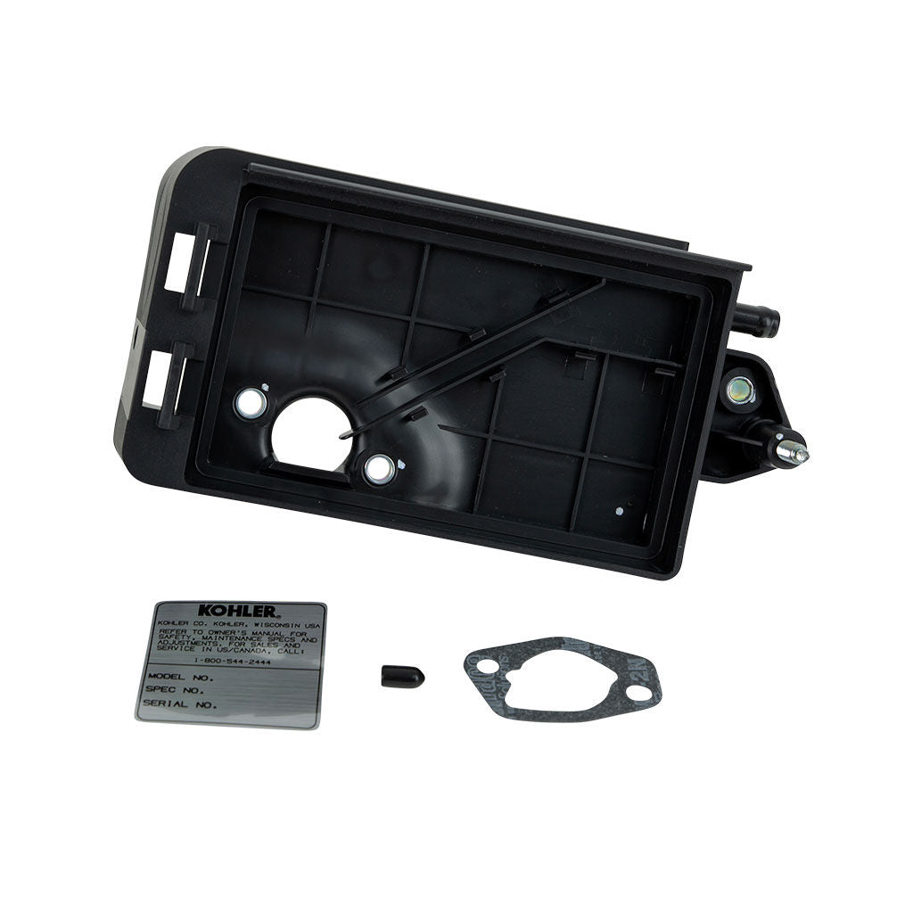 Kohler air cleaner base replacement part KOH1409423-S for XT and HD series engines, shown as a black plastic mounting base