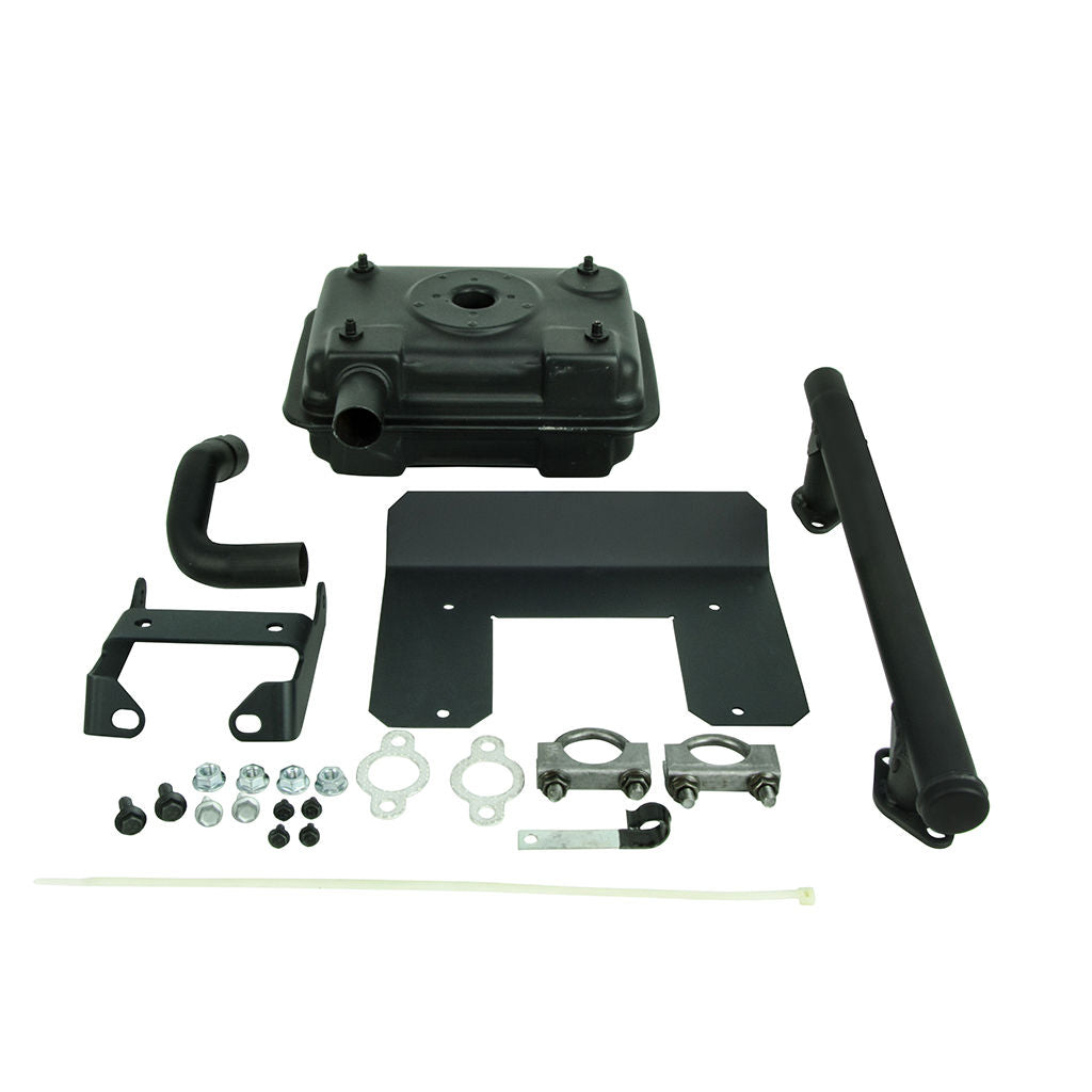 Kohler starter side muffler kit KOH2478608 with muffler, bracket, clamps, manifold, exhaust pipe and gaskets