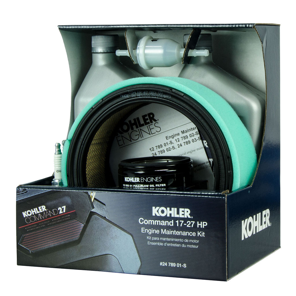 Kohler engine service kit KOH2478901-S with air filter, pre-filter, fuel filter, oil filter, spark plugs and oil bottles
