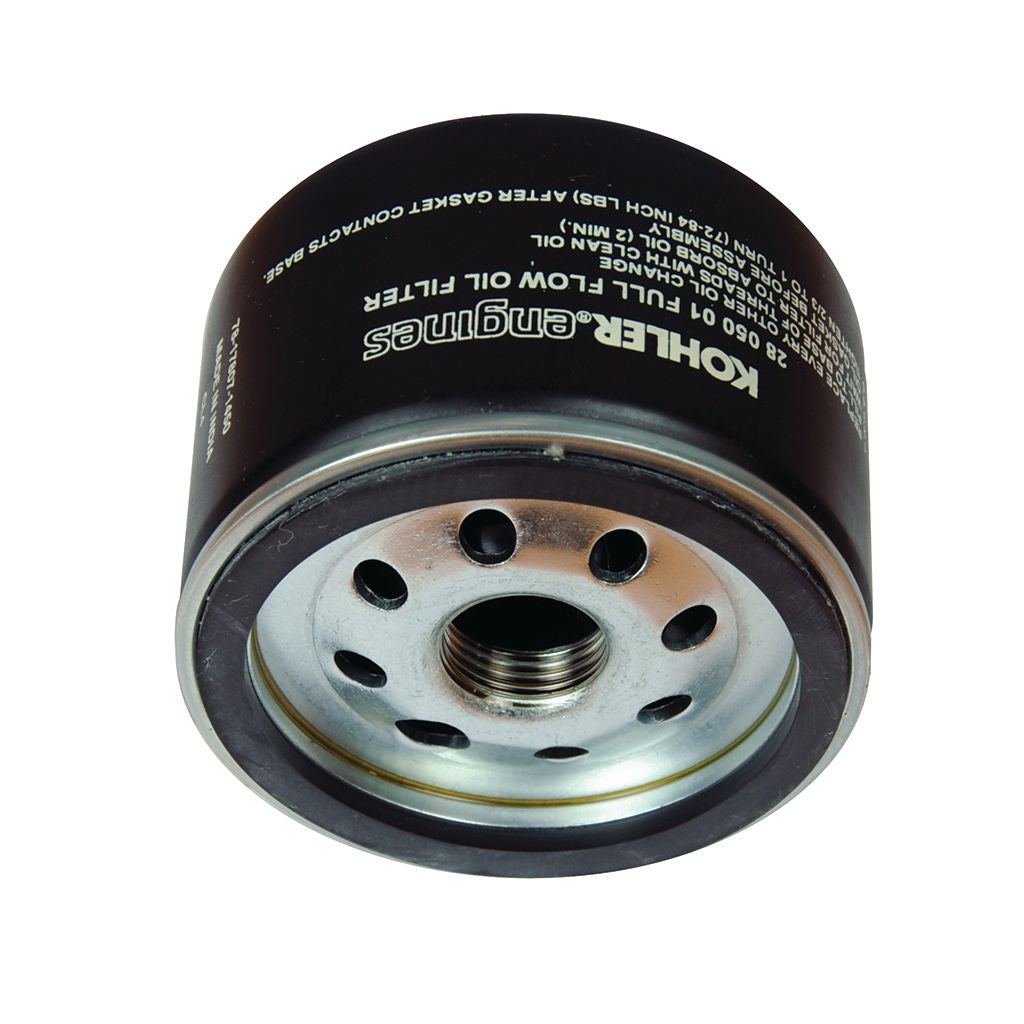 KOHLER extra short replacement oil filter, SKU KOH2805001-S, cylindrical filter with threaded base
