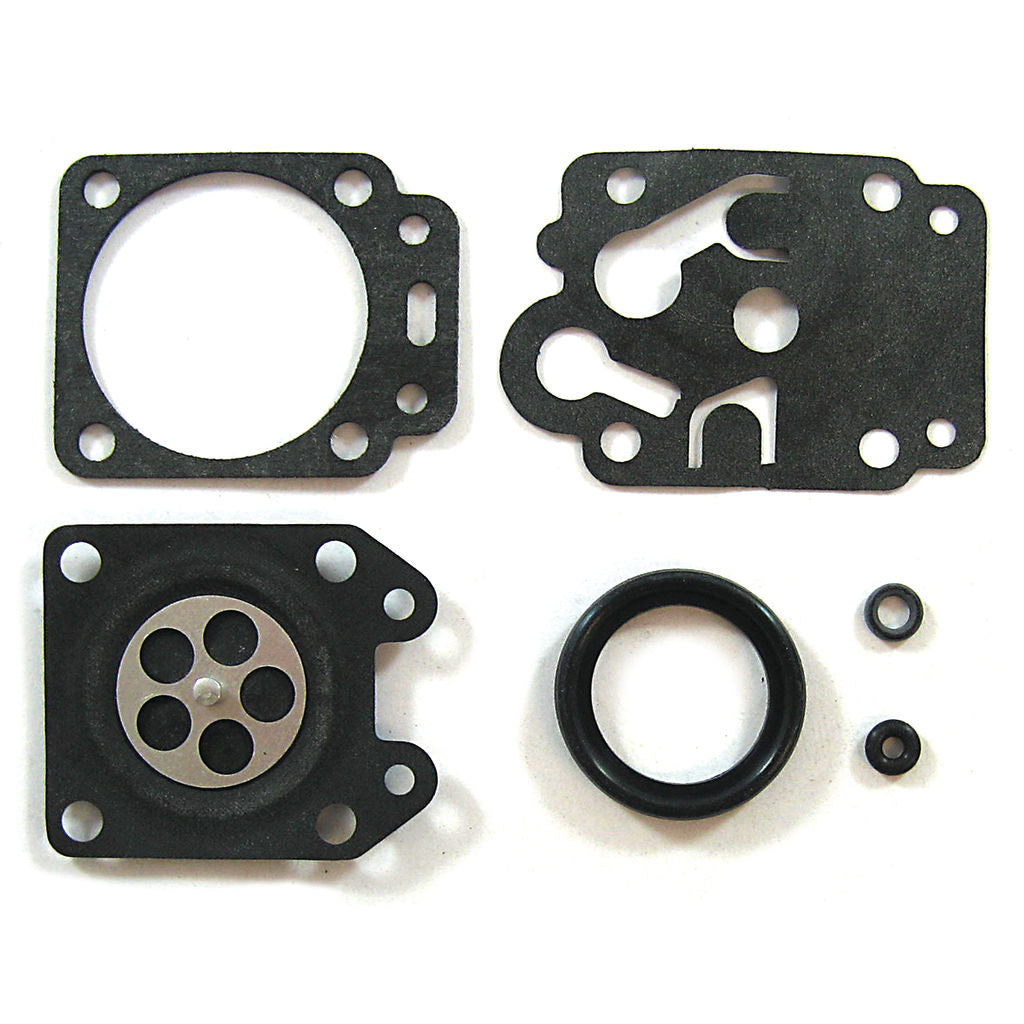OREGON OMKD10-WYS gasket and diaphragm carburettor kit components laid out for small engine repair