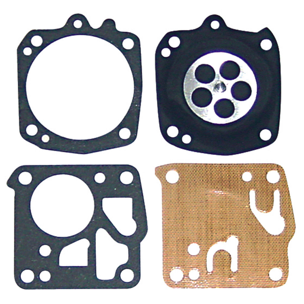 Genuine Tillotson DG-7HS diaphragm and gasket set, SKU OMKDG7HS, showing carburettor diaphragms and gaskets