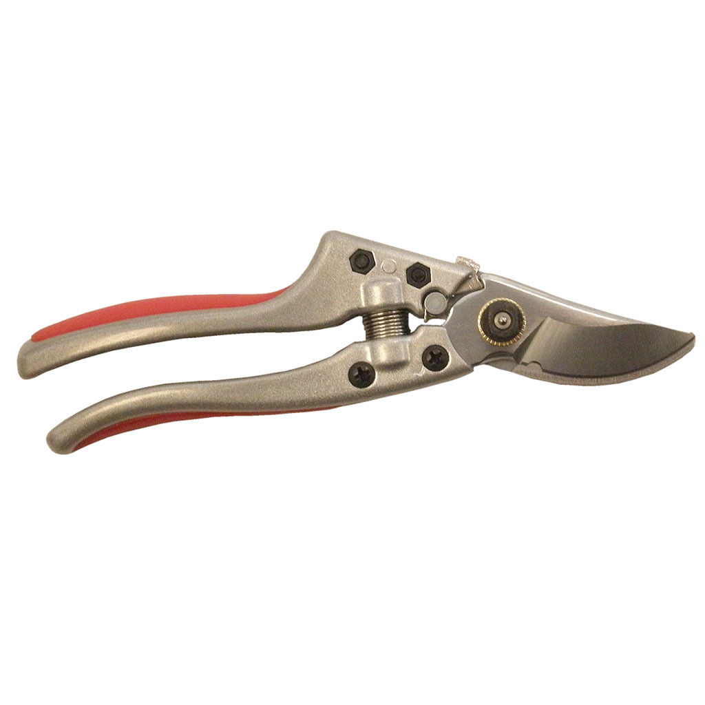 Barnel USA 8 inch lightweight precision by-pass pruner with auto unlock, SKU PRNB808, showing die-cast handles and chrome