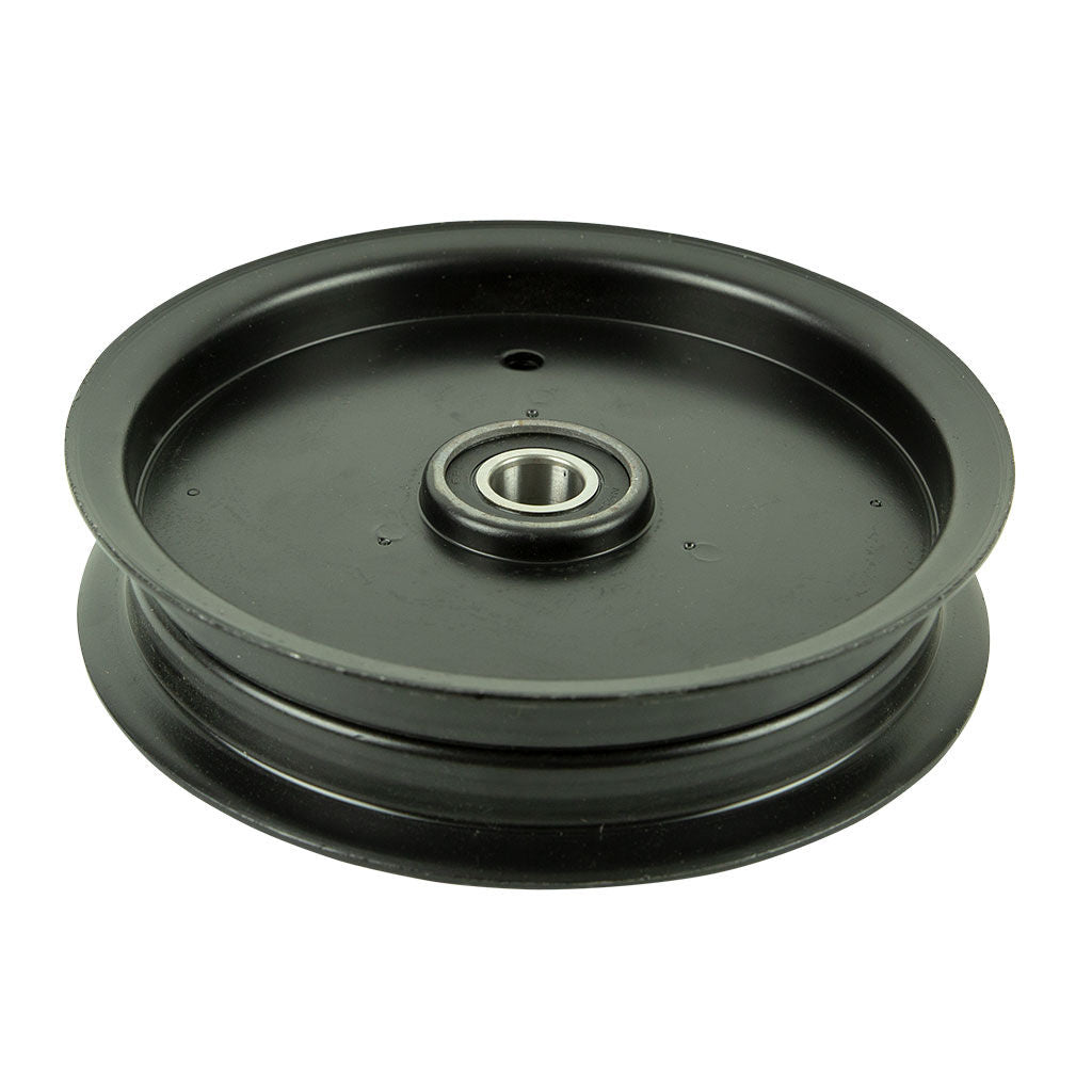 Steel flat idler pulley 6 3/4 inch outside diameter with 11/16 inch bore, SKU PUL8538, for BigDog and HUSTLER mowers