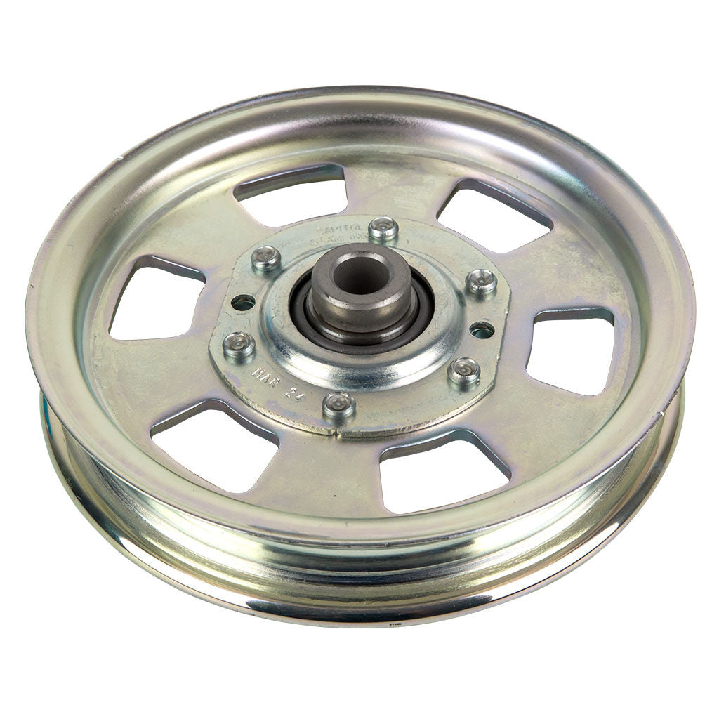 Kubota flat steel idler pulley, SKU PUL8743, round steel pulley for mower belt drive systems