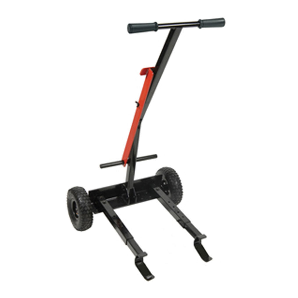 GA TOL7474 zero turn mower lift with pneumatic tyres, telescoping arms and steel stabilizer bar