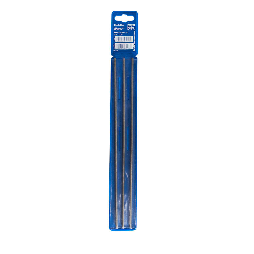 PFERD chainsaw files 1/8 inch x 8 inch, 3 pieces in plastic sleeve, SKU TOL7971