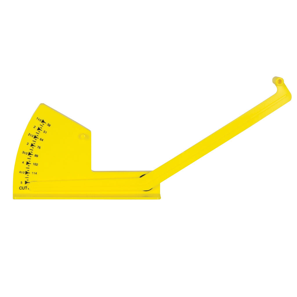 Deck levelling gauge tool for John Deere mowers, SKU TOL8018, shown as a measuring gauge for deck and cutting height