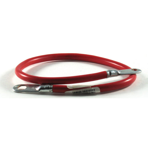 BAT395 red 20 inch battery cable assembly with 1/4 inch and 3/8 inch eyelet terminals at each end