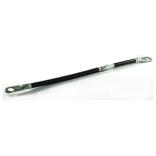 Black 12 inch battery cable assembly with 1/4 inch and 3/8 inch eyelets, SKU BAT397