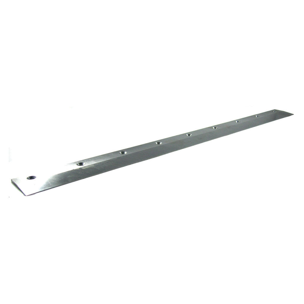 Scott Bonnar 30 inch Queen bottom blade, 762 mm long steel bed knife with nine 3/8 inch holes, SKU BBI9143