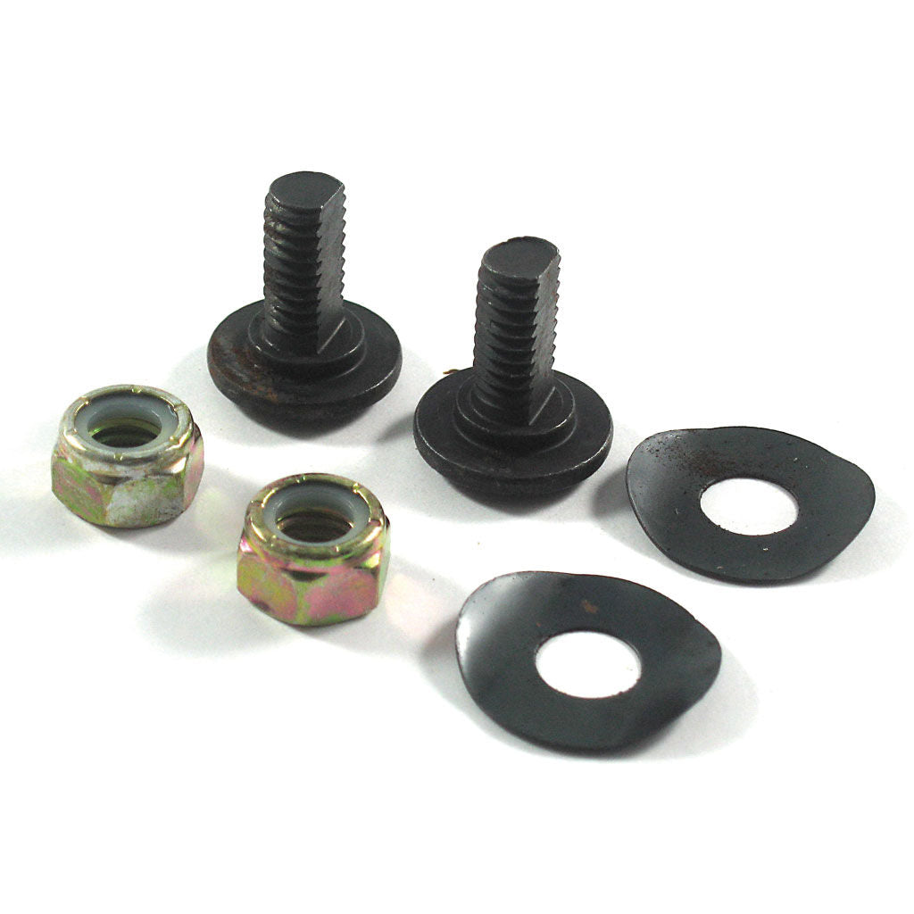 Skin packed blade bolt and nut set with two 3/8″ bolts, two nuts and two tension washers, SKU BBN5927
